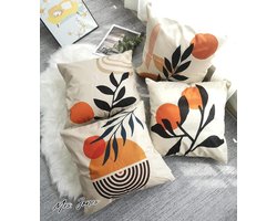 Mrs. Jones Set Van 4 Decoratieve Kussenhoes 45x45 Oranje Voor Tuin Lounge Bank Sierkussen Woonkamer Slaapkamer Kussenhoezen Tuin Buitenkussen Bankkussen Sierkussen .