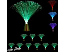 Mrs. Jones sfeerverlichting voor thuis - glasvezel lamp met kleurverandering 33 cm werkt op batterijen - retro LED lamp met kleurrijk effect .