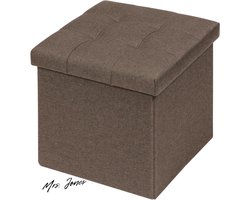 Mrs. Jones Sofa kruk Puff Footstool Speelgoedbox Opvouwbare kruk met opbergruimte bruin 32 x 32 x 32 cm .