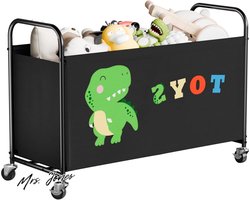 Mrs. Jones Speelgoedkist met wiel 135L extra grote speelgoed opslag organizer speelgoedorganizer stuk speelgoed bak voor kinderen kinderkamer organiseren pluche speelgoed Zwart .