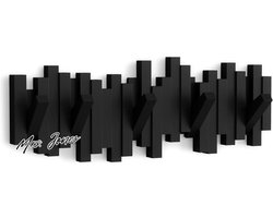 Mrs. Jones Sticks wandkapstok met 5 haken - Zwart - Praktisch en stijlvol .