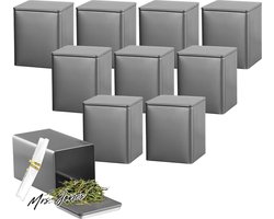 Mrs. Jones Theedoos voor losse thee - klassieke hoekige theeblik - theeopslag losse thee - theepot voor losse thee - aromadichte theeblikjes - theevoorraaddozen - theepotjes set voor losse thee - 85 x 85 x. .