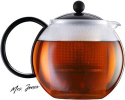 Mrs. Jones Theemaker Bodum Assam Zeef Kunststof Deksel 10 Liter Zwart .