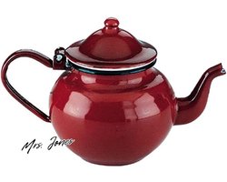Mrs. Jones Theepot Roja 05 l geëmailleerd staal rood - keukenaccessoires koken en tafelen .