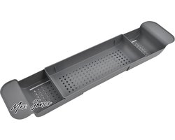 Mrs. Jones Uitbreidbare Badkuip Caddy Badplank Multifunctioneel Badkuip Organizer Rek Antislip voor Kaars Handdoekboek Wijntelefoon Grijs .