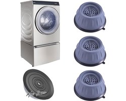 Mrs. Jones Universele Trillingsremmende Rubberen Kussens - Set van 4 - Voor Wasmachine en Droger .