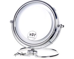 Mrs. Jones Verlichte Make-up Spiegel 5x Vergroting LED Verlichte Aanrecht Scheerspiegel Dubbelzijdig-Standaard en Vergroting Draagbare Opvouwbare Tafelspiegel Badkamerspiegel Compacte KXD3137-5x-HIMRY Makeup Mirror. .