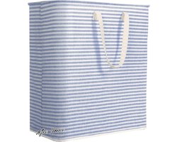 Mrs. Jones Vrijstaande Wasmand Opvouwbare Waterdichte Grote Wasmand met Gemakkelijk te Dragen Verlengde Handgrepen voor Kleding Handdoeken Speelgoed Blauw - Opbergen Organiseren .