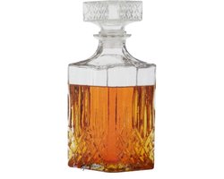 Mrs. Jones Whiskey karaf van glas met sluiting 900 ml whiskykaraf fles cognac Scotch Brandy Sherry - glazen contouren - 235 x 9 x 9 x 9 cm .