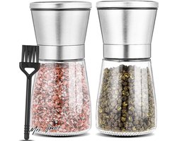 Mrs. Jones Zout- en pepermolenset van hoogwaardig roestvrij staal - premium peper- en zoutmolenset met keramische maalkern voor peper zout specerijen .
