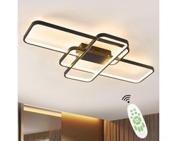 Mrs. Joness - Moderne LED Kroonluchter - Dimbaar Met Afstandsbediening - Led Plafond Kroonluchter Zwart - Moderne Kroonluchter - 90 cm