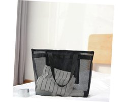 MSBHANDEL Mesh Toilettas - Waterbestendige Bad & Sauna Organizer - Draagtas voor Strand, Fitness, Reizen en Sport - Zwart