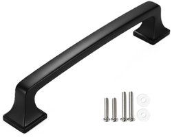 MSQDESIGN - Handgreep zwart 128mm - zwarte Meubelgreep voor deurjes - Meubelgrepen - Keukengreep zwart - Kastgrepen - Handgrepen keukenkastjes - Meubelgreep - Handgrepen voor deurtjes - handgreep keuken - Deurgreep - ladegreep - incl schroeven