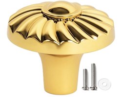 MSQDESIGN Kastknop Goud (Glanzend) - Kastknoppen Goud- Deurknopjes Goud voor kast- Deurknopjes Goud -kast knop Goud - Meubelknop Goud - Meubelknoppen Goud - Deurknopjes Goud - Deurknoppen Goud - Ladeknoppen voor - incl schroeven