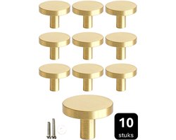MSQDESIGN - Kastknop Goud (Metaal) - Kastknoppen Goud - 10 stuks - Deurknopjes Goud voor kast - Deurknop Goud - Deurknopjes Goud - Handgreep Goud - Meubelknop Goud - Meubelknoppen Goud - Deurknopjes Goud - Deurknoppen Goud - Ladeknoppen voor deurtjes