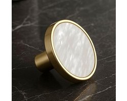 MSQDESIGN - Kastknop Goud Wit - Kastknoppen Goud Wit - Deurknopjes voor kast - Deurknop Goud Wit - Deurknopjes Goud Wit - Handgreep Goud - Meubelknop Goud - Meubelknoppen Goud - Deurknopjes Goud - Deurknoppen Goud - Ladeknoppen voor deurtjes