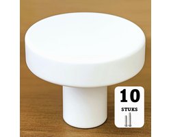 MSQDESIGN - Kastknop wit - Kastknoppen wit - 10 stuks - inclusief schroeven - Deurknopjes wit voor kast - Deurknop wit - Handgreep wit - Meubelknop wit - Deurknopjes wit - Deurknoppen wit - Ladeknoppen voor deurtjes