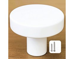 MSQDESIGN - Kastknop wit - Kastknoppen wit - inclusief schroeven - Deurknopjes wit voor kast - Deurknop wit - Handgreep wit - Meubelknop wit - Deurknopjes wit - Deurknoppen wit - Ladeknoppen voor deurtjes