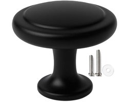MSQDESIGN - Kastknop zwart (Metaal) - Kastknoppen zwart - Deurknopjes voor kast - Deurknop zwart - Deurknopjes zwart - Handgreep zwart - Meubelknop zwart - Meubelknoppen zwart - Deurknopjes zwart - Ladeknoppen voor deurtjes -incl schroeven