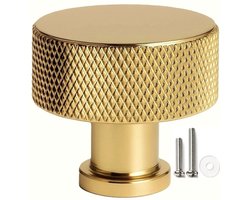 MSQDESIGN - LUXE Kastknop Goud (Glanzend) (Metaal) - Hoge Kwaliteit Kastknoppen Goud (Glanzend) - Deurknopjes voor kast - Deurknop Goud - Deurknopjes Goud - Handgreep - Meubelknop Goud - Meubelknoppen - Deurknopjes Goud - Deurknoppen - Ladeknoppen