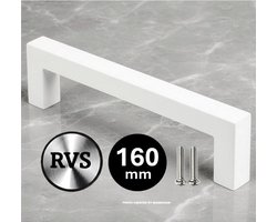 MSQDESIGN - wite RVS Handgrepen 160mm - Handgreep wit - Handgrepen keukenkastjes - Keukengrepen wit - Kastgrepen - Meubelgrepen - Handgrepen deurtjes kast - Handgreep keuken - Deurgreepjes - ladegreep - Meubelgreep - Deurgreep wit