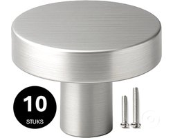 MSQDESIGN - Zilvere Deurknopjes - RVS kleur - 10 stuks - Kastknoppen voor kast - T - Meubelknop zilver - Deurknopjes zilver - Handgreep rvs - Meubelknop - Meubelknoppen - Deurknopjes Zilver - Deurknoppen - Ladeknoppen voor deurtjes