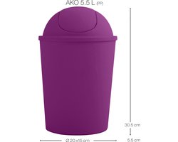 MSV Afvalemmer met Kanteldeksel – Prullenbak voor Badkamer, Toilet en Keuken – Modern Design uit de AKO Collectie
