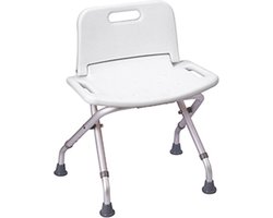 MSV Badkamer Douche stoel - Zittend douchen - 45 x 31 x 66 cm - Inklapbaar/instelbaar