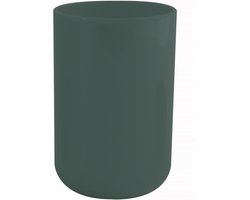 MSV Badkamer drinkbeker/tandenborstelhouder Porto - PS kunststof - donkergroen - 7 x 10 cm