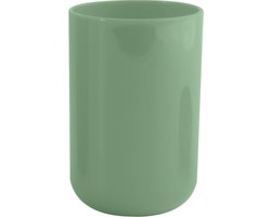 MSV Badkamer drinkbeker/tandenborstelhouder Porto - PS kunststof - groen - 7 x 10 cm
