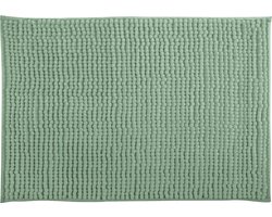 MSV Badkamerkleed/badmat tapijtje voor op de vloer - groen - 40 x 60 cm - Microvezel - anti slip