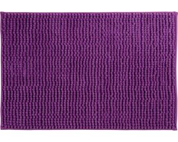 MSV Badkamerkleed/badmat/toilet - voor op de vloer - paars - 60 x 90 cm - microvezel - anti-slip