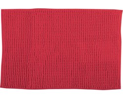 MSV Badkamerkleed/badmat/toilet - voor op de vloer - rood - 40 x 60 cm - microvezel - anti-slip