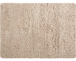 MSV Badkamerkleedje/badmat tapijt - voor de vloer - beige - 50 x 70 cm - Microfibre - langharig