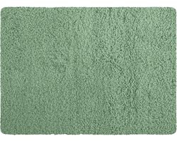 MSV Badkamerkleedje/badmat tapijt - voor de vloer - groen - 50 x 70 cm - Microfibre - langharig