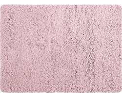 MSV Badkamerkleedje/badmat tapijt - voor de vloer - lichtroze - 50 x 70 cm - Microfibre - langharig