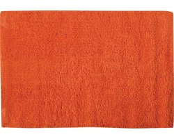 MSV Badkamerkleedje/badmat tapijtje - voor op de vloer - oranje - 40 x 60 cm - polyester/katoen
