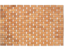 MSV Badkamerkleedje/badmat voor op de vloer - bamboe hout - 50 x 80 cm