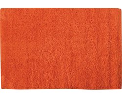 MSV Badkamerkleedje/badmat - voor op de vloer - oranje - 45 x 70 cm - polyester/katoen