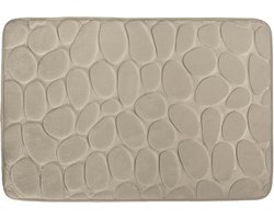 MSV Badmat Antislip – Zachte Absorberend Badkamer Mat met Kiezelsteenmotief – Badmatten voor Douche en Bad