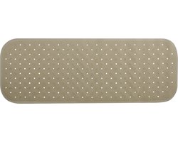 MSV Douche/bad anti-slip mat badkamer - rubber - beige - 36 x 97 cm - met zuignappen - extra lang formaat