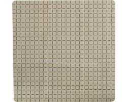 MSV Douche/bad anti-slip mat badkamer - rubber - beige - 54 x 54 cm - met zuignappen