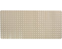 MSV Douche/bad anti-slip mat badkamer - rubber - beige - 76 x 36 cm - met zuignappen