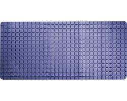 MSV Douche/bad anti-slip mat badkamer - rubber - blauw - 76 x 36 cm - met zuignappen