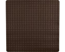 MSV Douche/bad anti-slip mat badkamer - rubber - bruin - 54 x 54 cm - met zuignappen