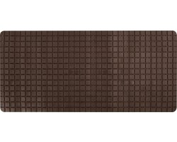 MSV Douche/bad anti-slip mat badkamer - rubber - bruin - 76 x 36 cm - met zuignappen