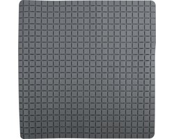 MSV Douche/bad anti-slip mat badkamer - rubber - grijs - 54 x 54 cm - met zuignappen