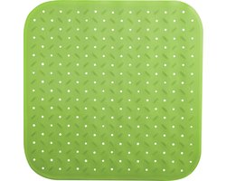 MSV Douche/bad anti-slip mat badkamer - rubber - limegroen - 54 x 54 cm - met zuignappen