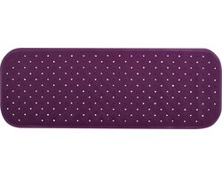 MSV Douche/bad anti-slip mat badkamer - rubber - paars - 36 x 97 cm - met zuignappen - extra lang formaat