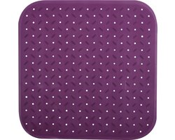 MSV Douche/bad anti-slip mat badkamer - rubber - paars - 54 x 54 cm - met zuignappen